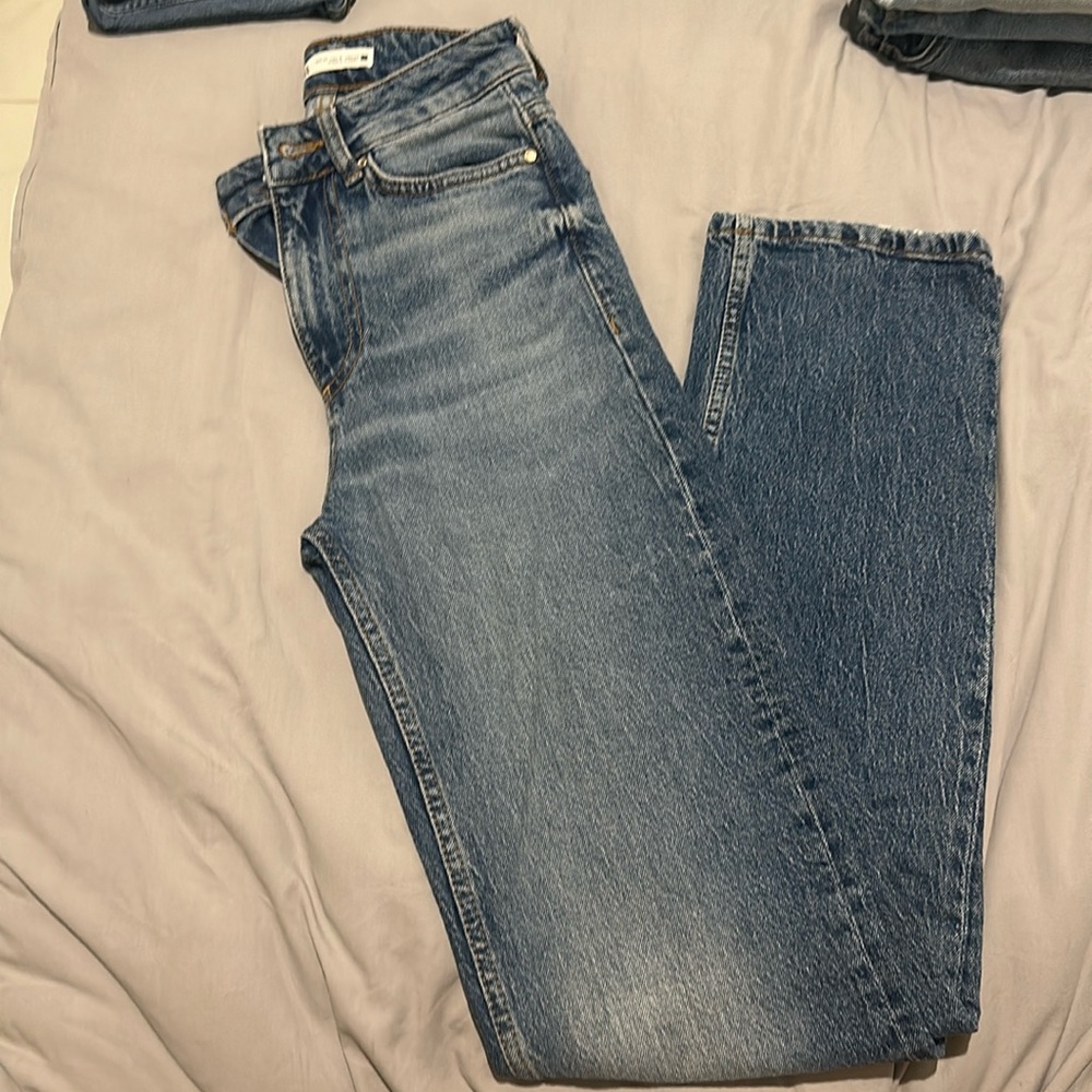 Zara straight leg long jeans